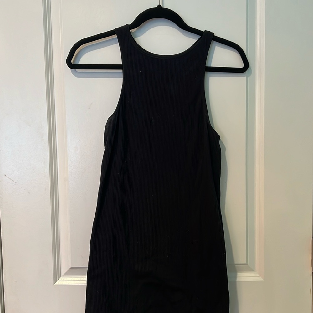 Black Ribbed Bodycon Dress